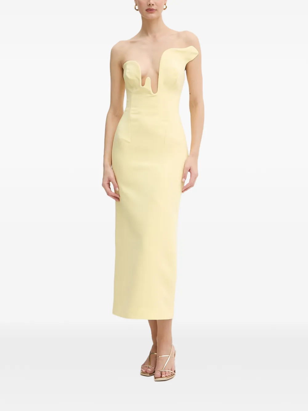 Bardot Rosalyn midi-jurk Geel