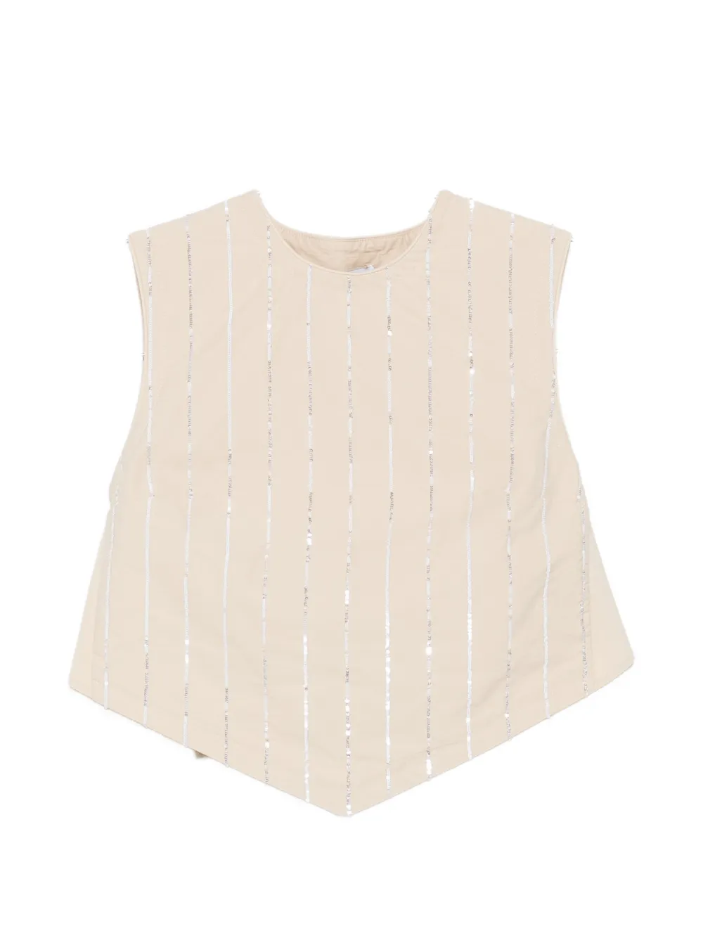 Isabelle Blanche sequin-embellished tie-back top - Toni neutri