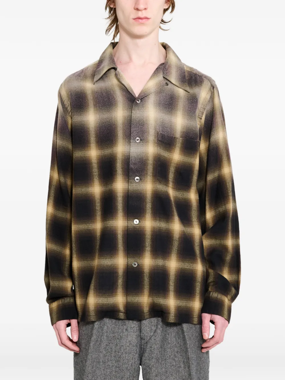 TAIGA TAKAHASHI plaid shirt - Black