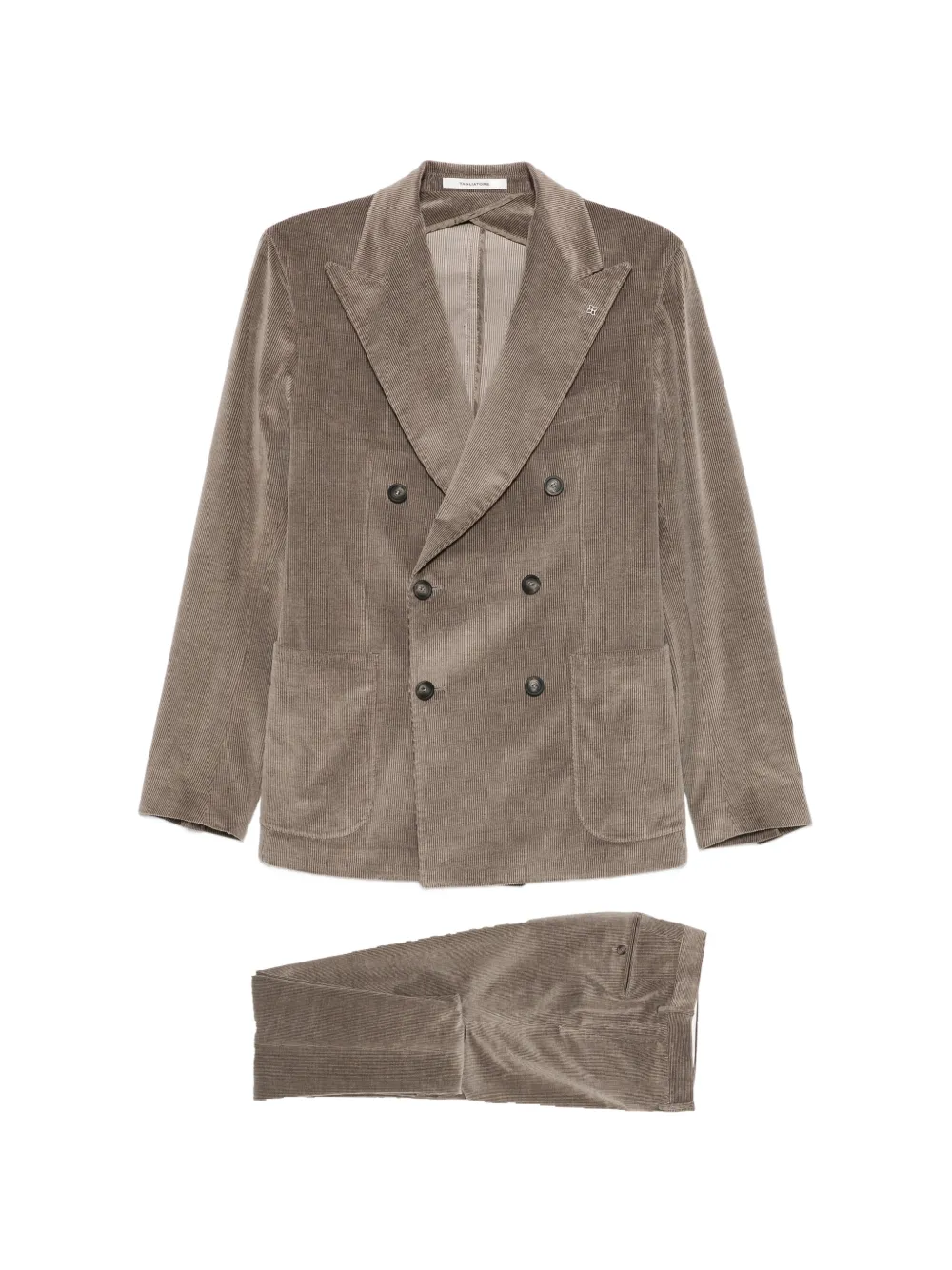 Tagliatore double-breasted corduroy suit - Braun