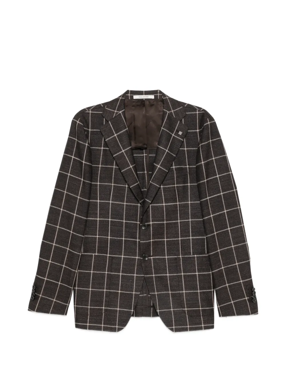 Tagliatore check-pattern single-breasted blazer - Marrone