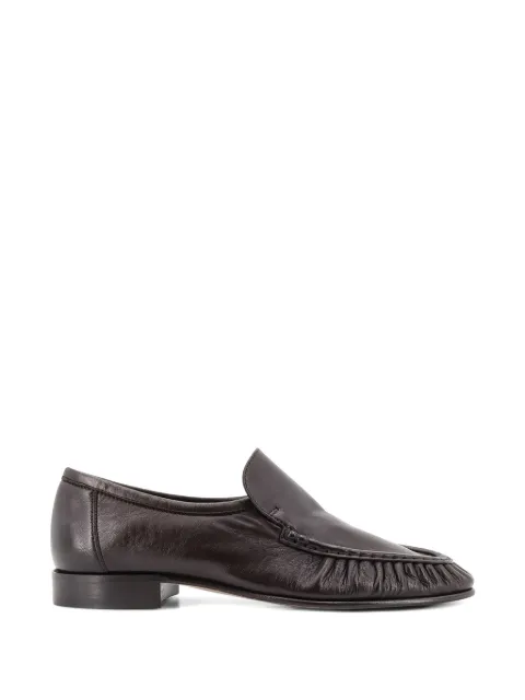 The Row Soft Moccasin Two leather loafers