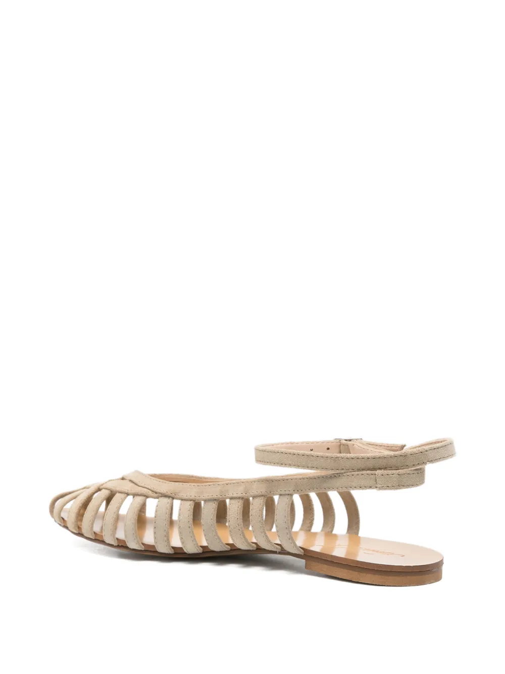 Anna F. cage-strap buckled sandals Beige