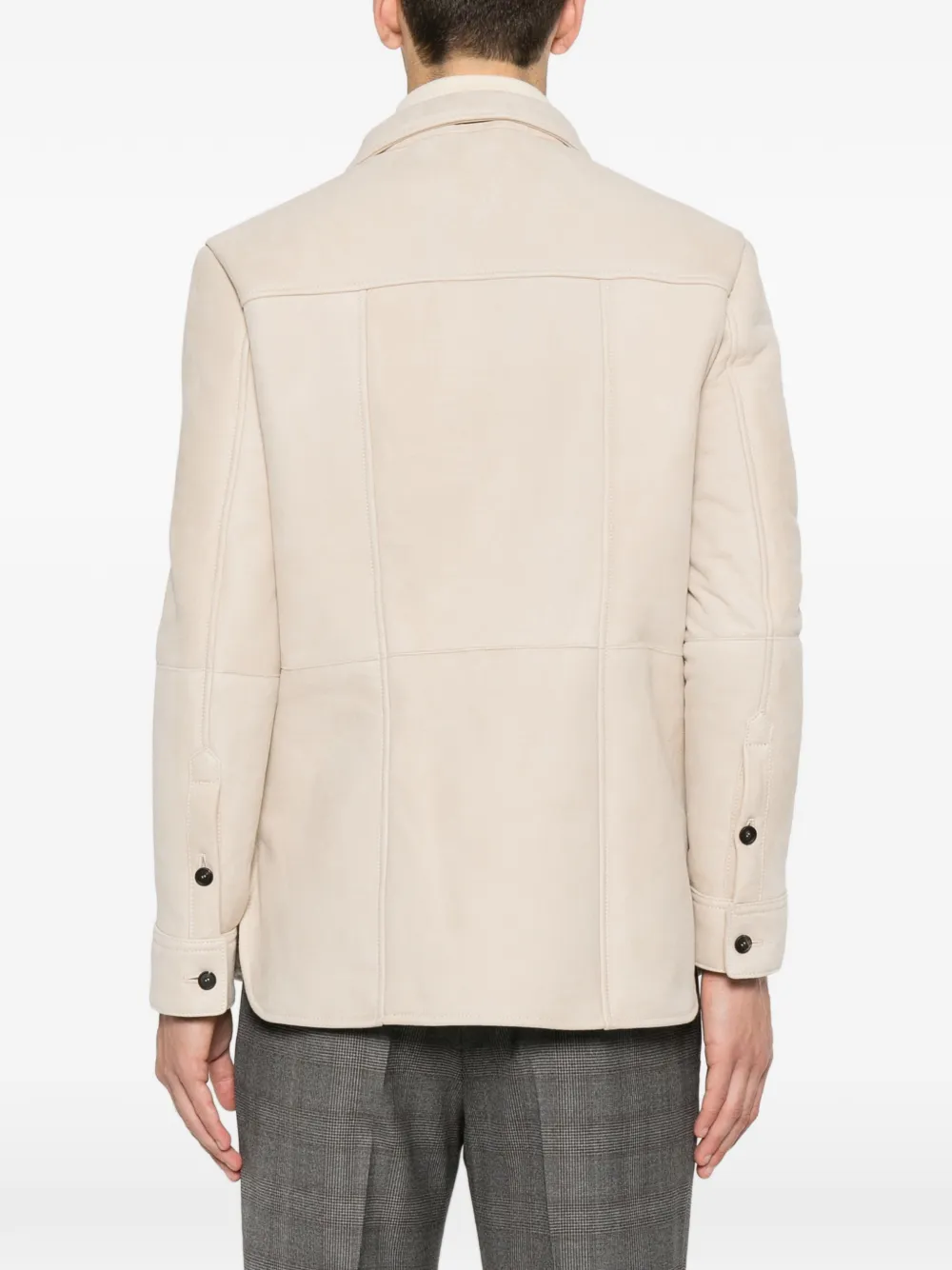 Tagliatore Button-up jack met borstzak Beige