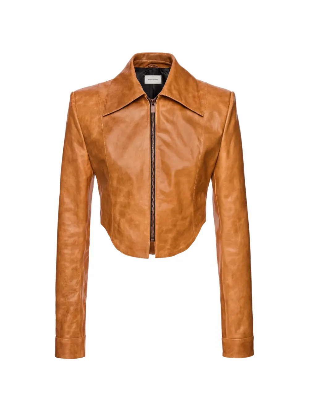 Magda Butrym cropped leather jacket - Braun