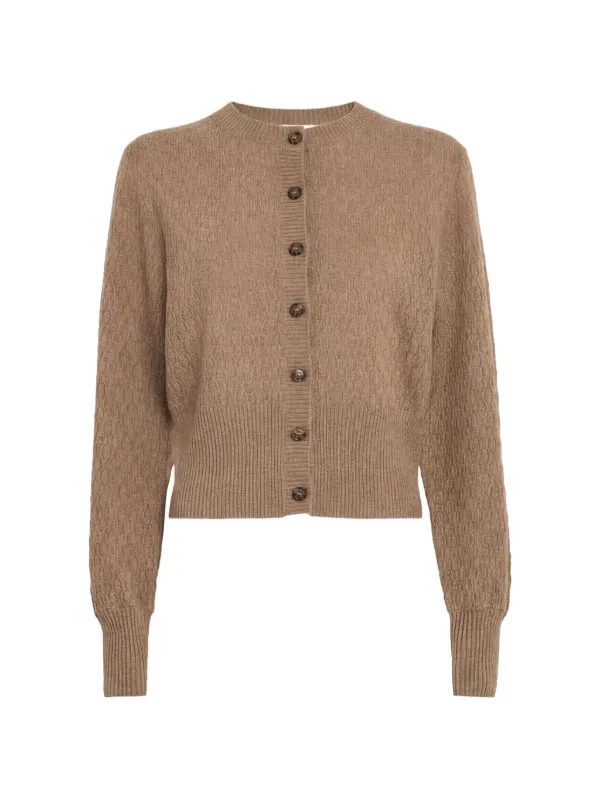 Le Kasha Gaya Button-up Cardigan in Brown