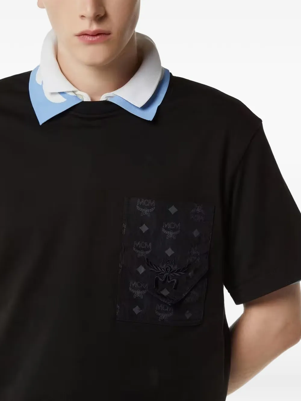 MCM T-shirt met Visetos-print en zak Zwart