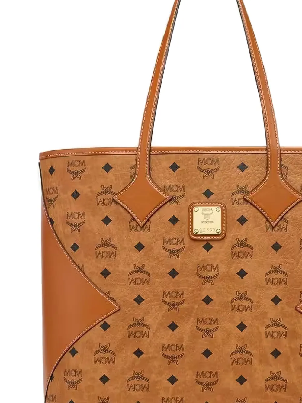 MCM Visetos shopper met monogramprint Beige