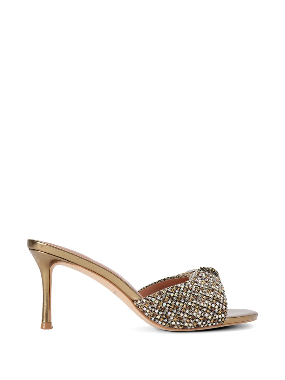 Kurt Geiger Oxford Crystal-embellished Houndstooth Mules In Gold