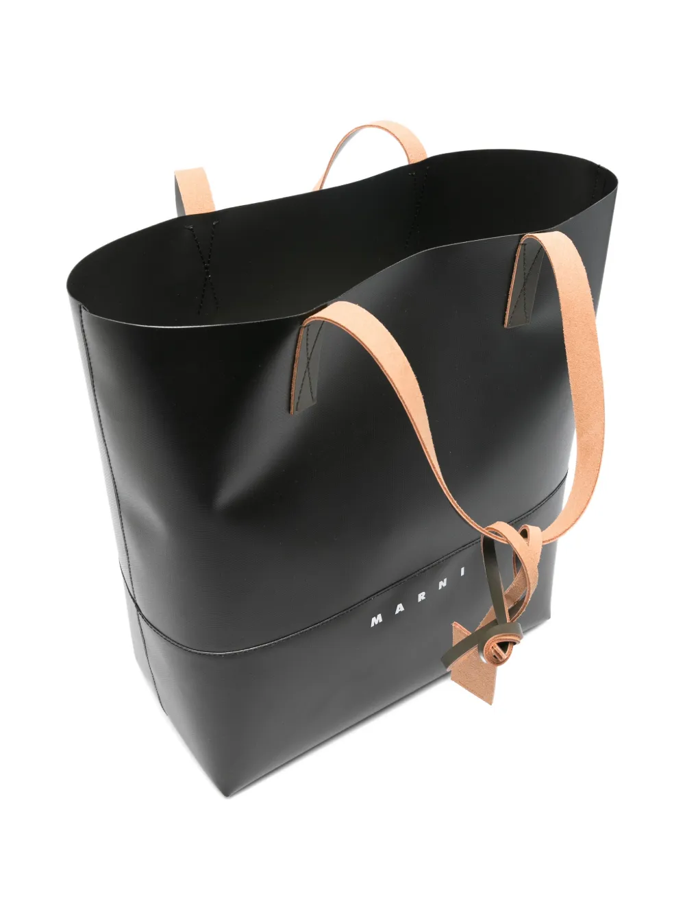 Marni Open shopper met -label Zwart