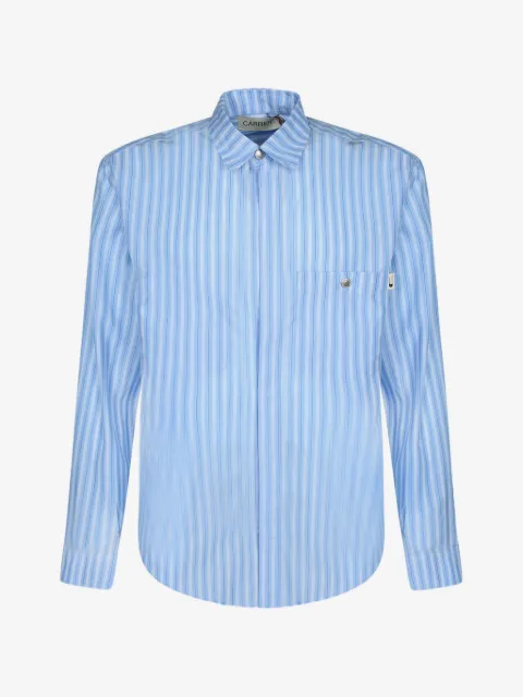 Carrer vertical-stripe chest-pocket shirt