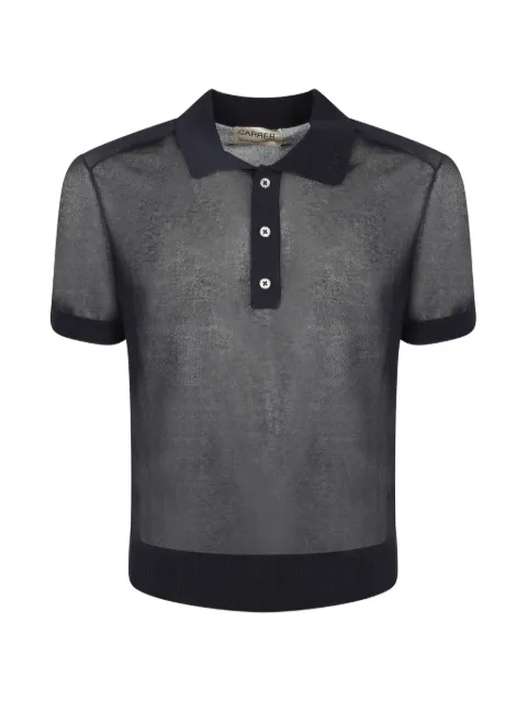 Carrer semi-sheer polo shirt