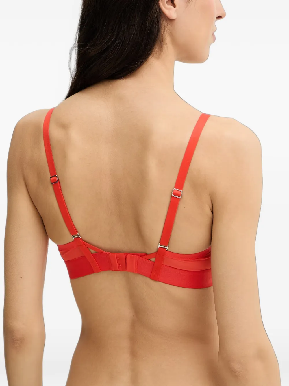 Chantelle Pulp Lush floral-embroidered mesh bra Rood