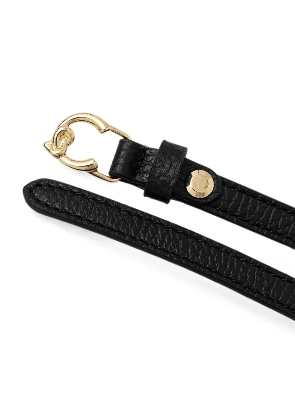 Coccinelle Leren riem van bewerkt kalfsleer met logoplakkaat Zwart
