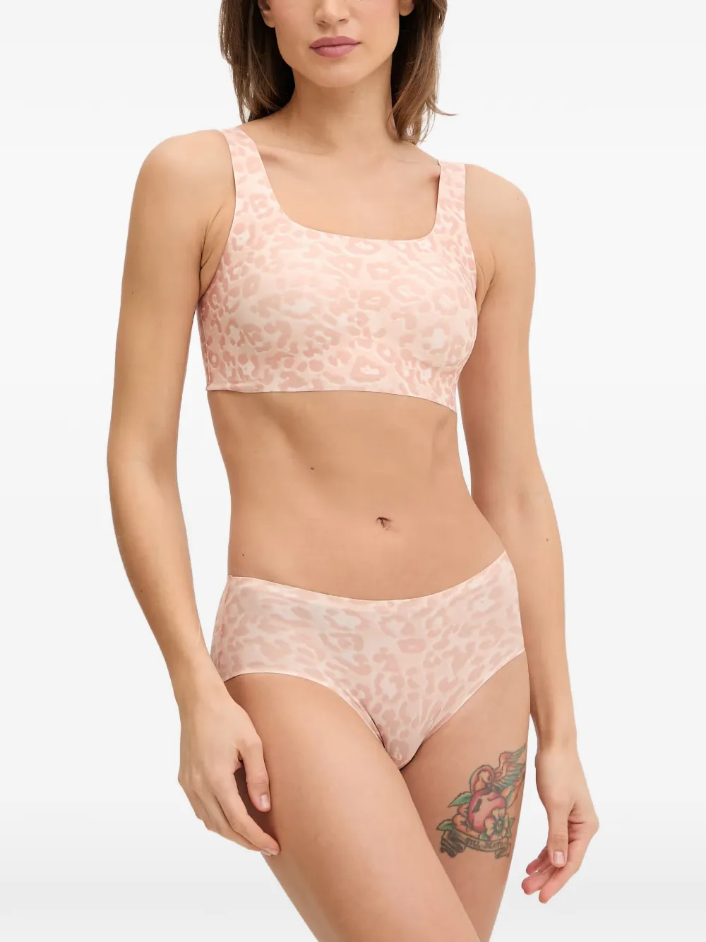 Chantelle Softstretch Power leopard-print wireless bra - Toni neutri