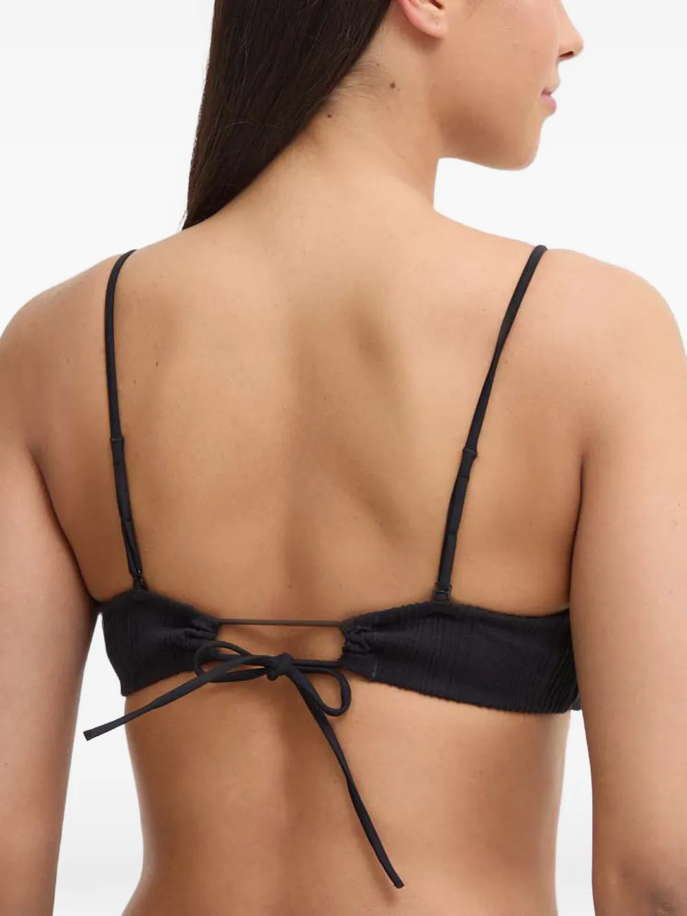 Chantelle Pulp textured rear-tie bikini top Zwart