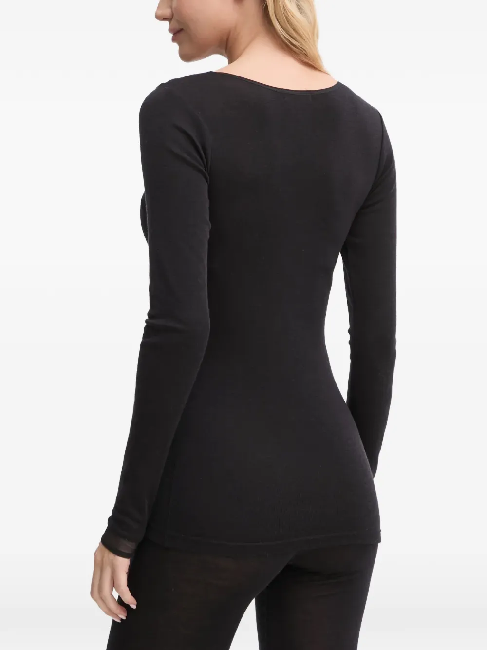 Chantelle Juliana mesh-panel long-sleeve T-shirt Zwart