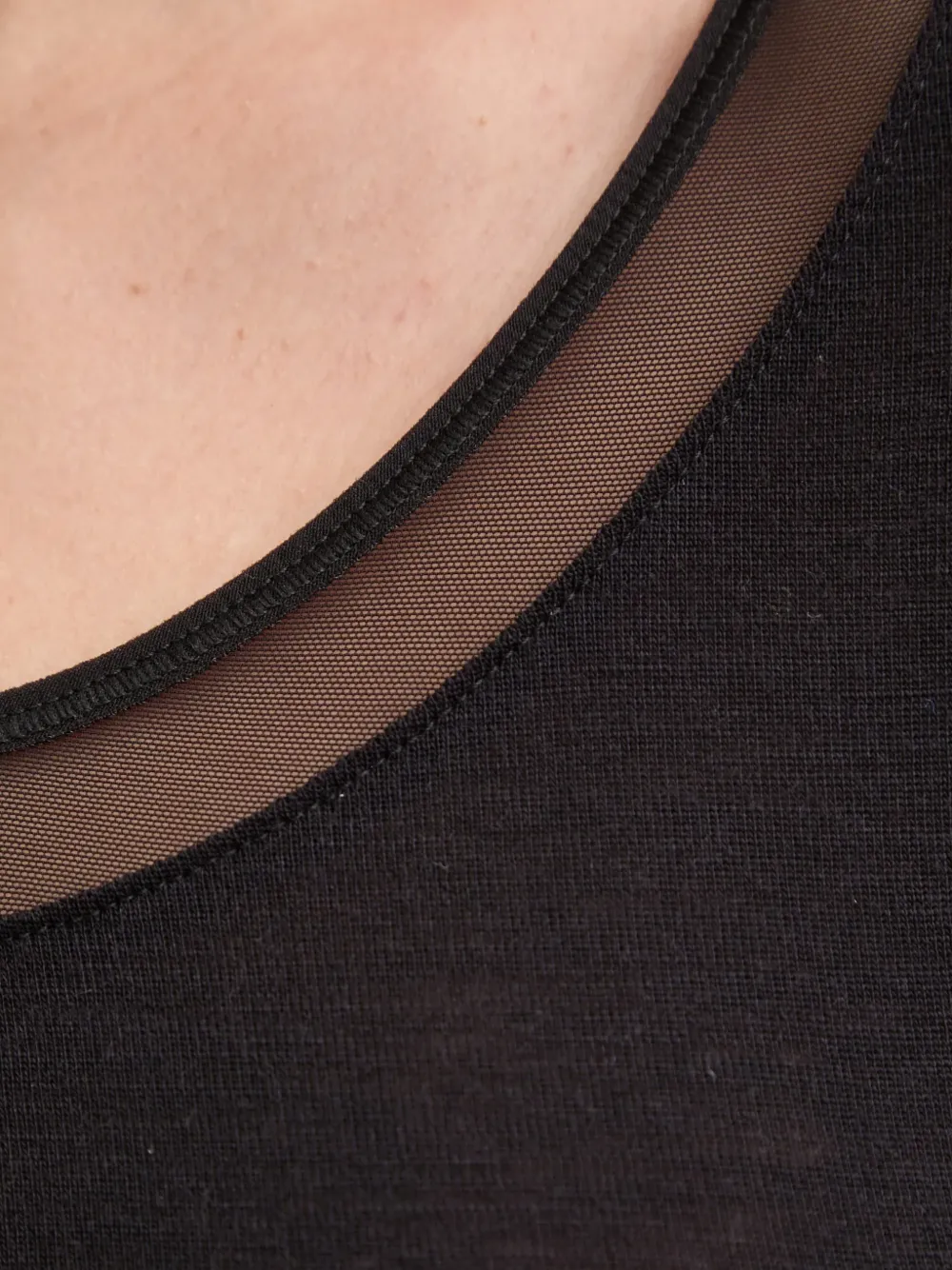 Chantelle Juliana mesh-panel long-sleeve T-shirt Zwart
