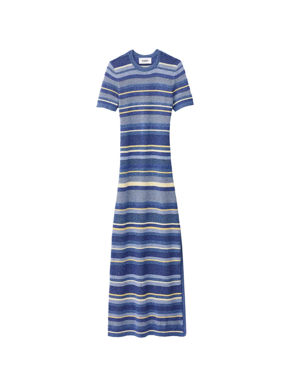 Ba&Sh Tonnie striped pointelle-knit dress - Blu