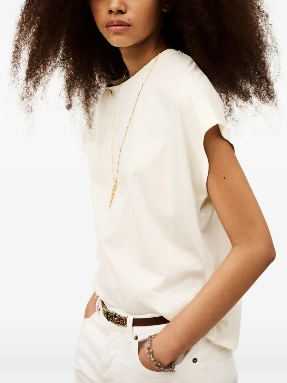 Ba&Sh Allia T-shirt met hardware-detail Beige