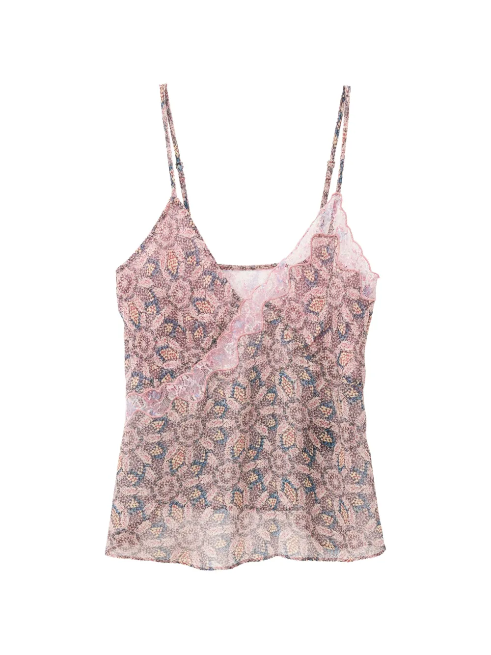 Ba&Sh Tizy lace-trimmed floral-print camisole top - Rosa