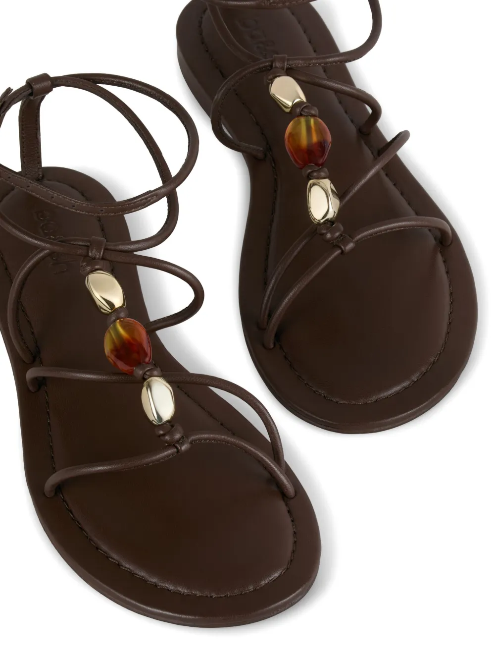 Ba&Sh Caya sandalen verfraaid met kralen en bandjes Bruin