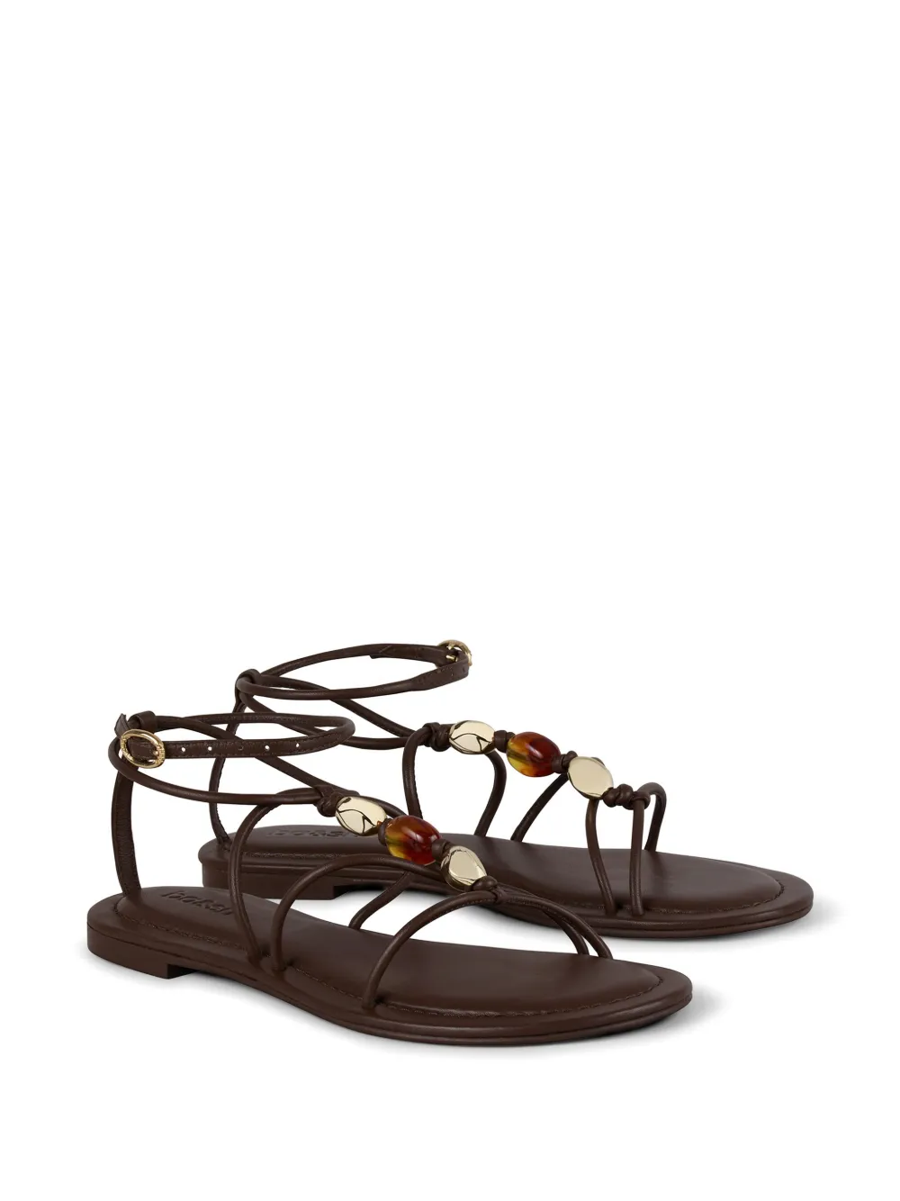 Ba&Sh Caya sandalen verfraaid met kralen en bandjes Bruin