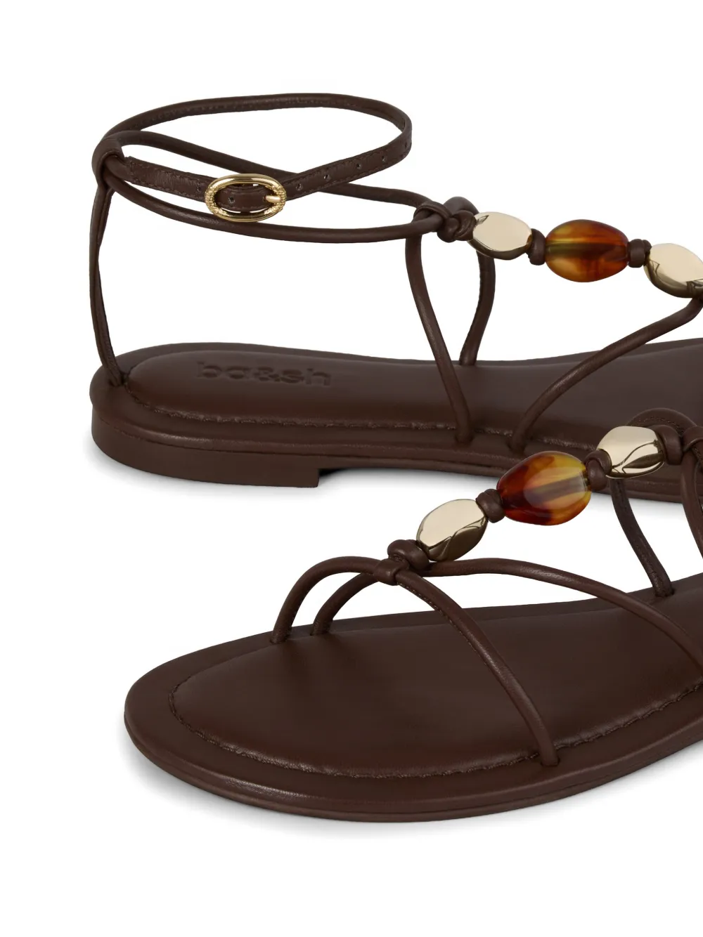 Ba&Sh Caya sandalen verfraaid met kralen en bandjes Bruin