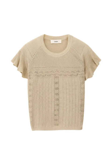 Ba&Sh Piera pointelle-knit ruffled top