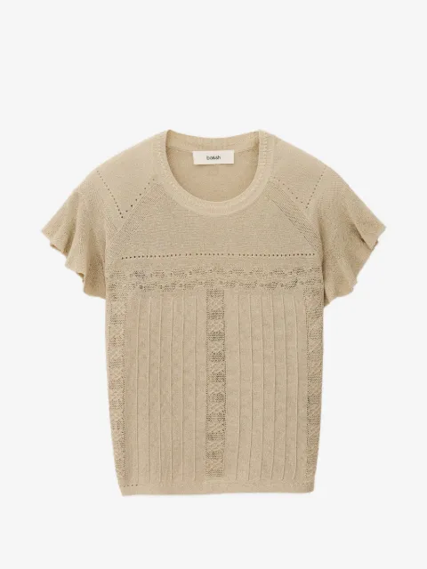 Ba&Sh Piera pointelle-knit ruffled top
