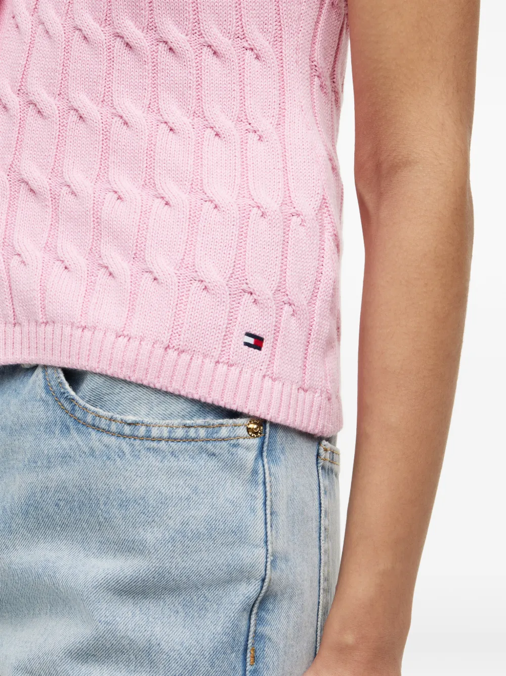 Tommy Hilfiger Kabelgebreid vest Roze