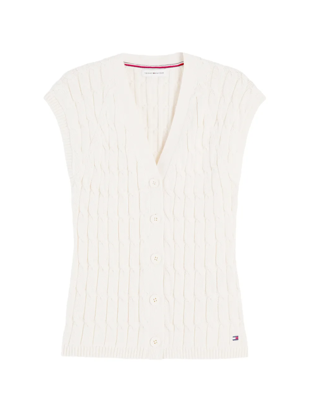 Tommy Hilfiger cable-knit sleeveless cardigan - Toni neutri