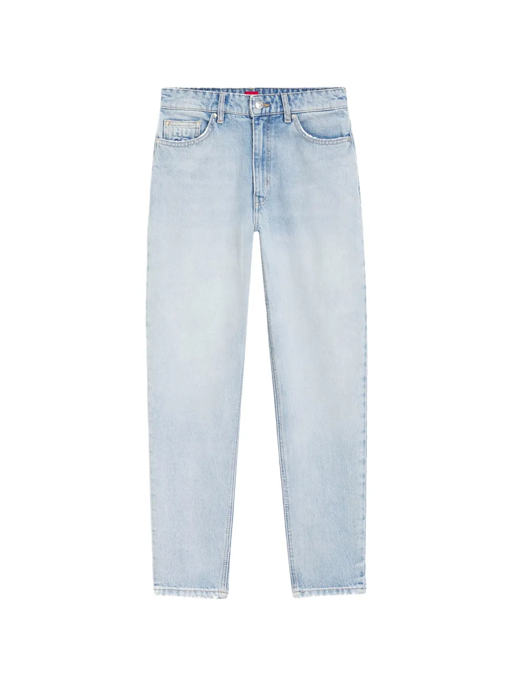 HUGO logo-embossed tapered jeans - Blu