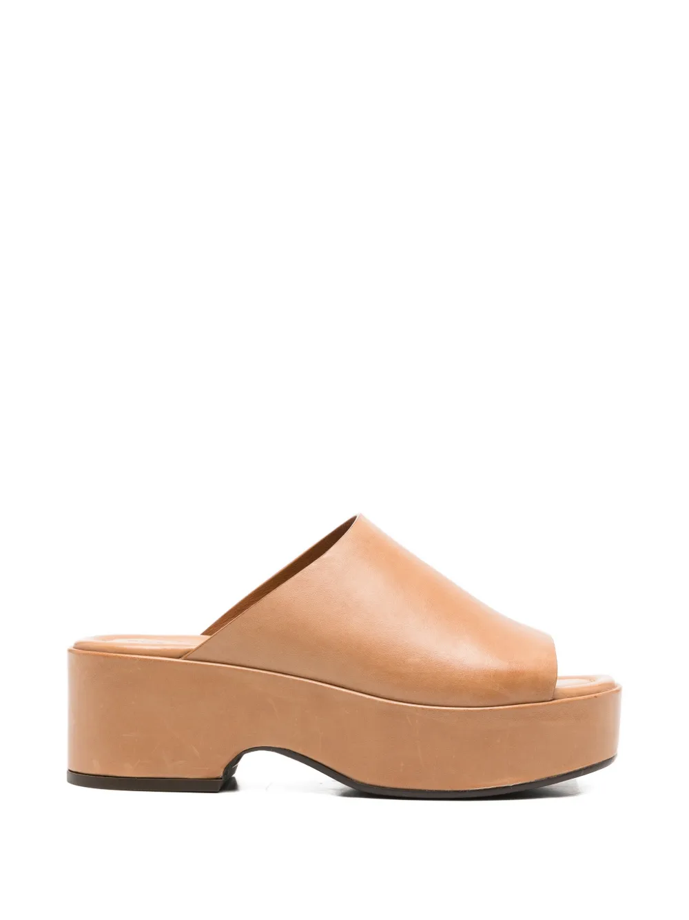 Curiositè platform leather sandals Bruin