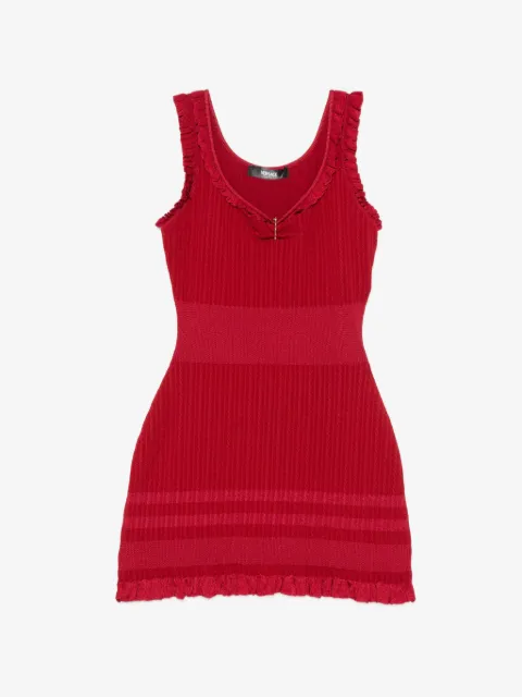 Versace Pre-Owned ruffled ribbed midi dress