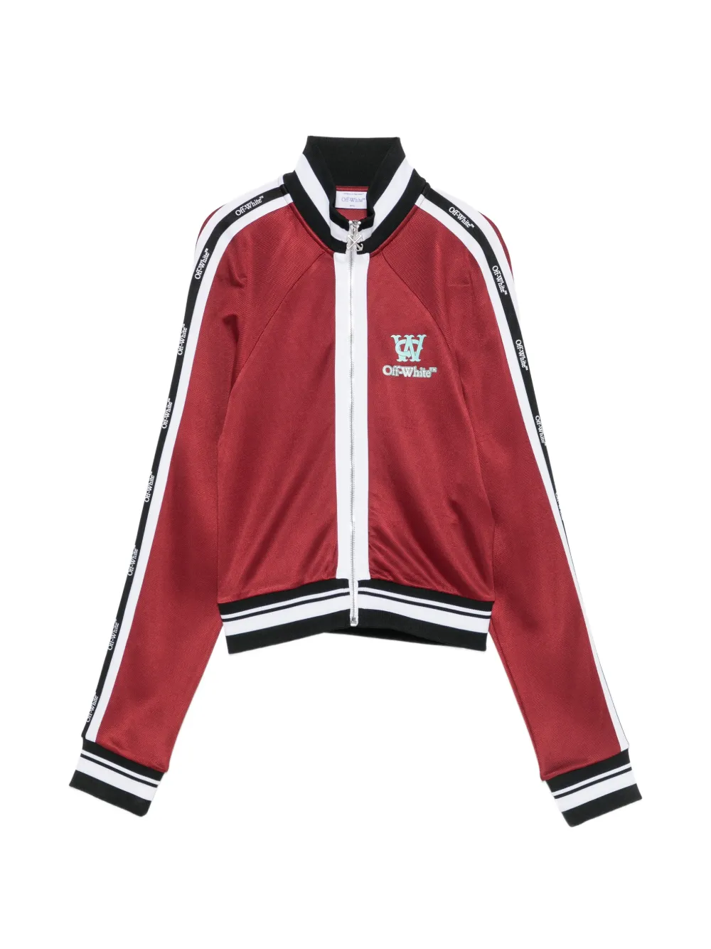 Pre-owned Off-white Stripe-trim Track Jacket In Red