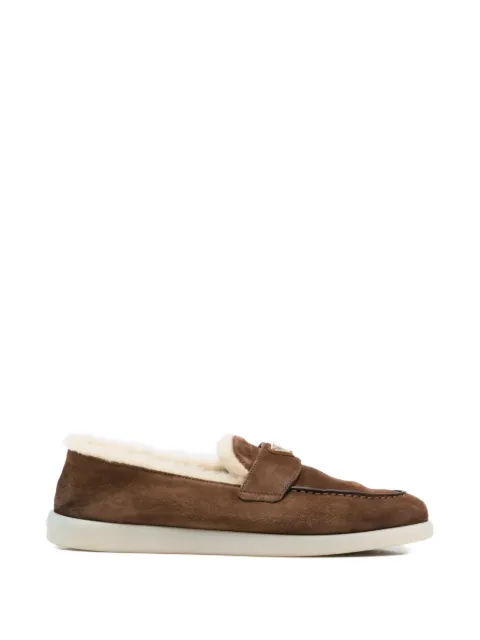 Prada Pre-Owned shearling-trim loafers