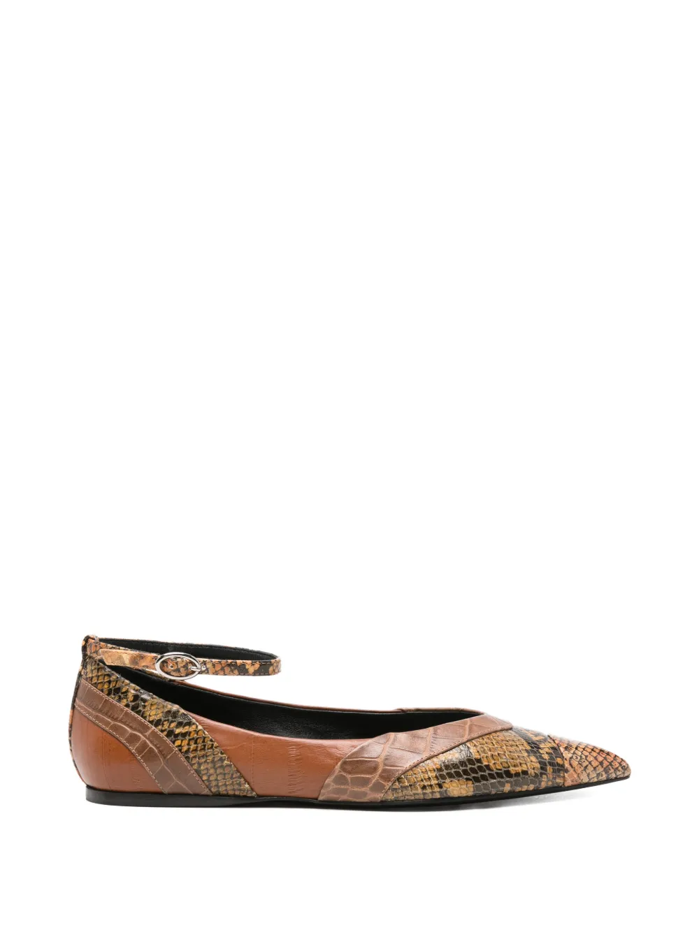 Marni Pre-Owned ankle-strap pointed-toe flat pumps - Marrone