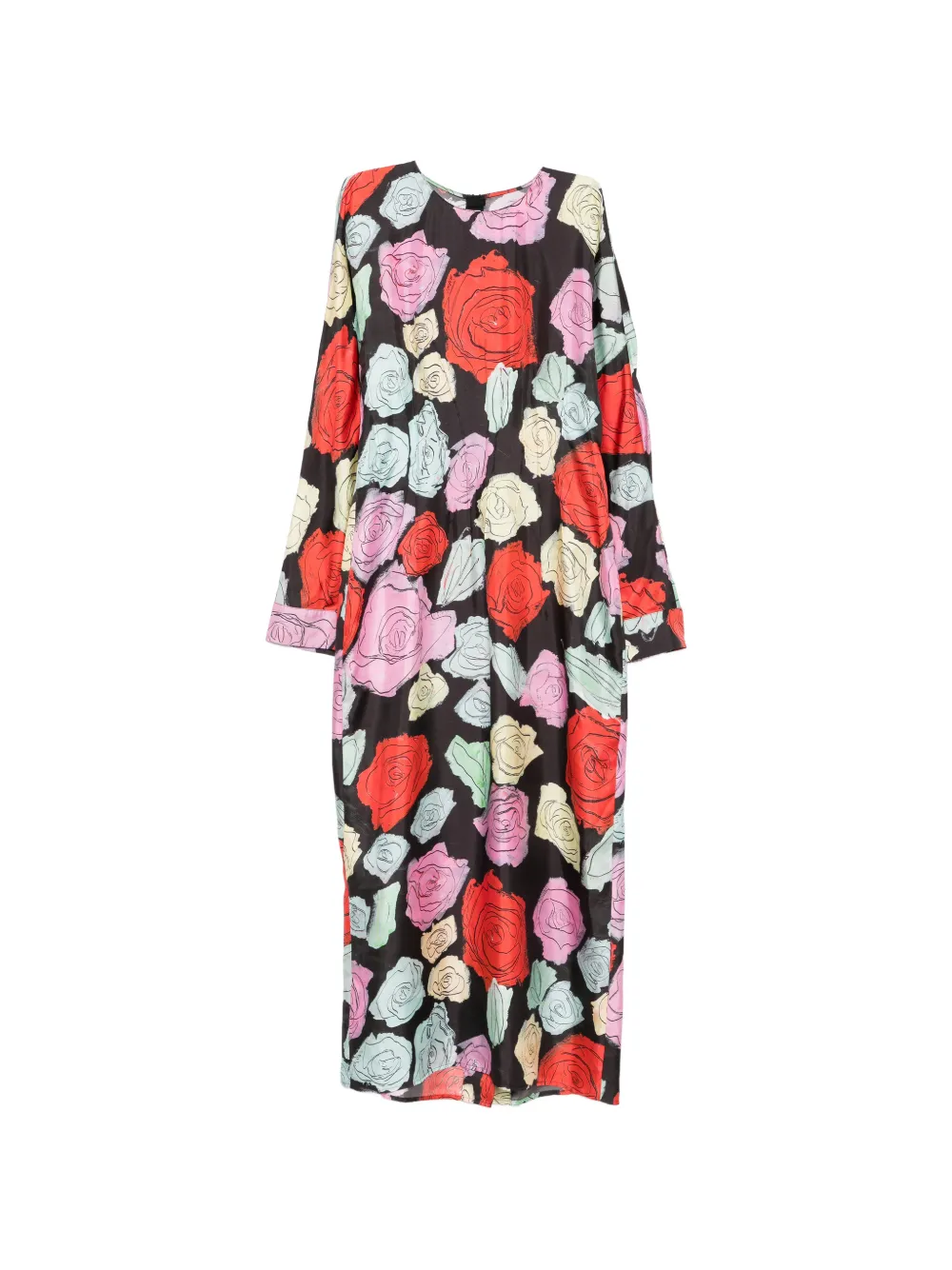 Marni Pre-Owned Orion floral-print long-sleeve midi dress - Nero