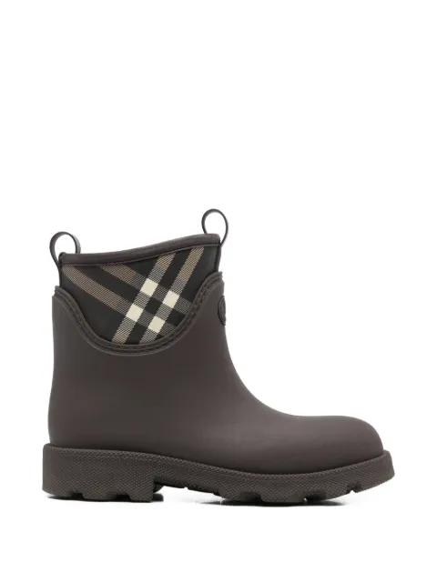 Burberry Pre-Owned check-pattern pull-tabs ankle boots