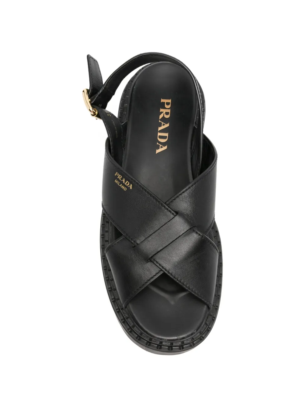 Prada Pre-Owned クロスストラップ プラットフォーム サンダル