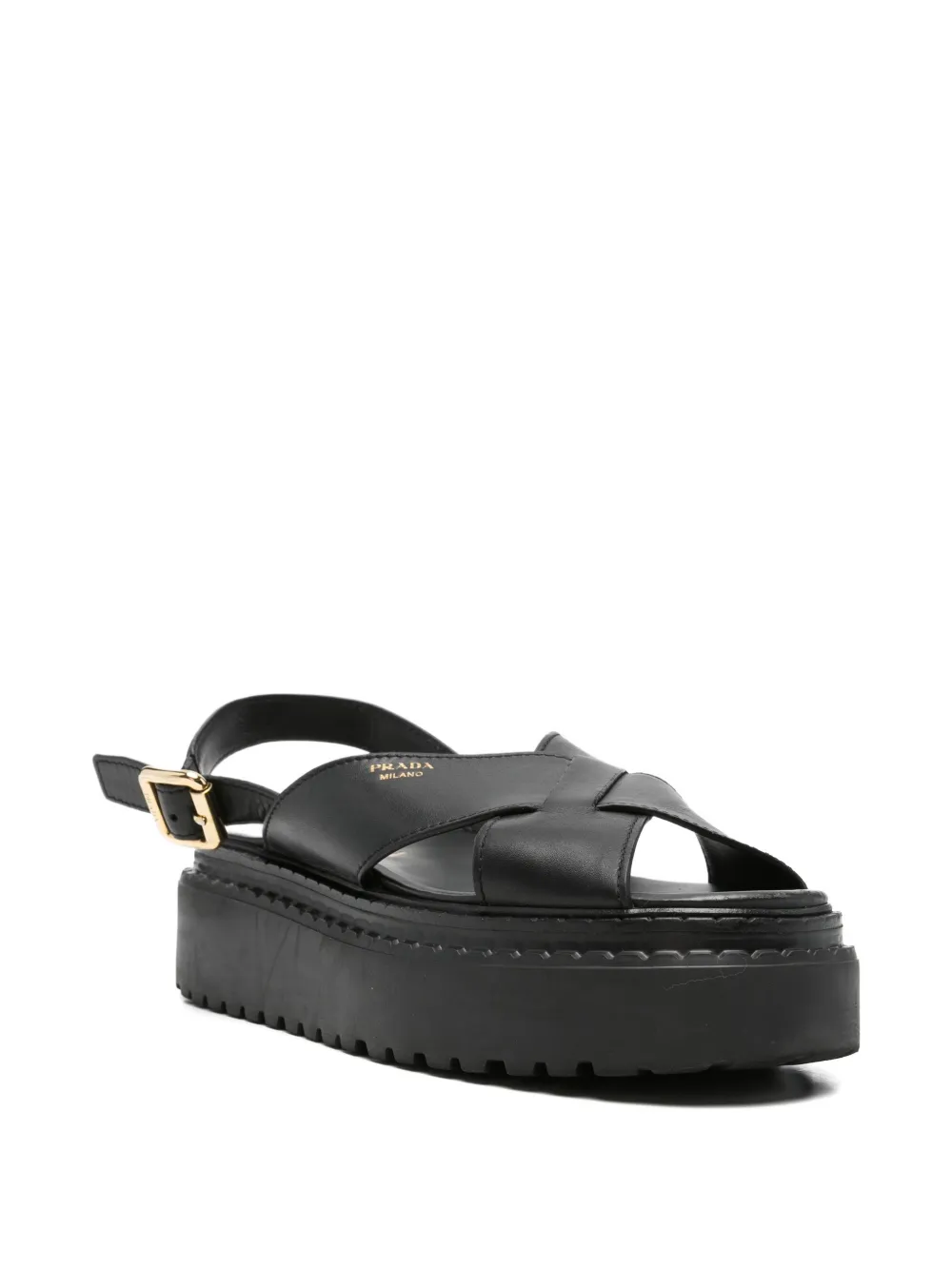 プラダ（PRADA）◆クロスストラップサンダル 8.5サイズ◆使用数回の極美品 Prada Pre-Owned クロスストラップ プラットフォーム サンダル