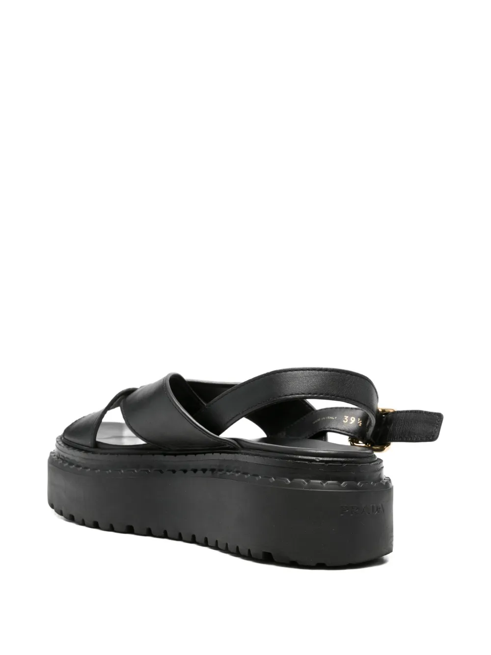 Prada Pre-Owned クロスストラップ プラットフォーム サンダル