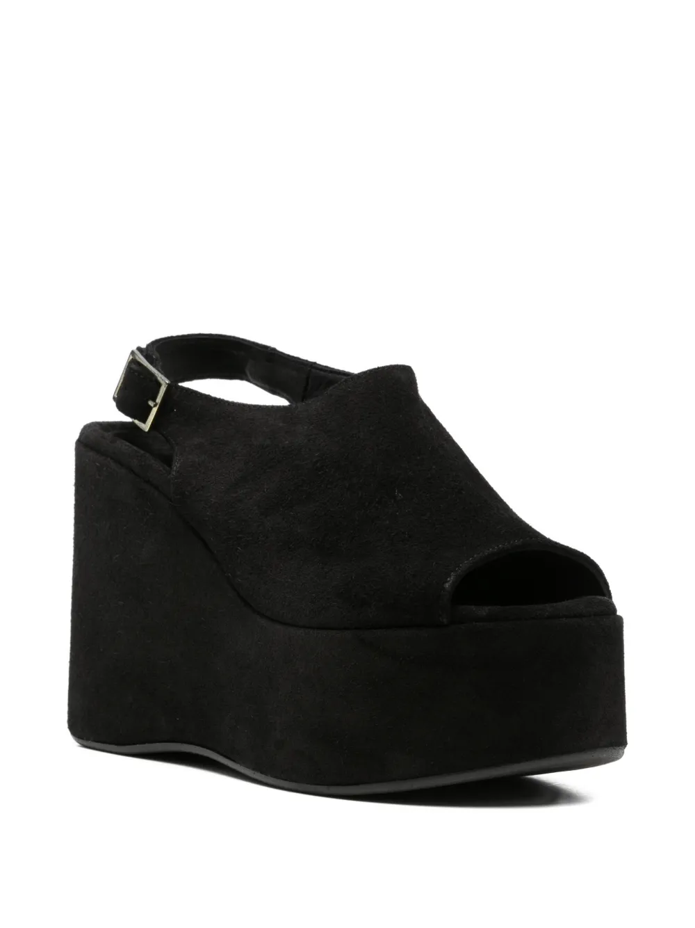 curiositè suede-finish platform sandals Zwart