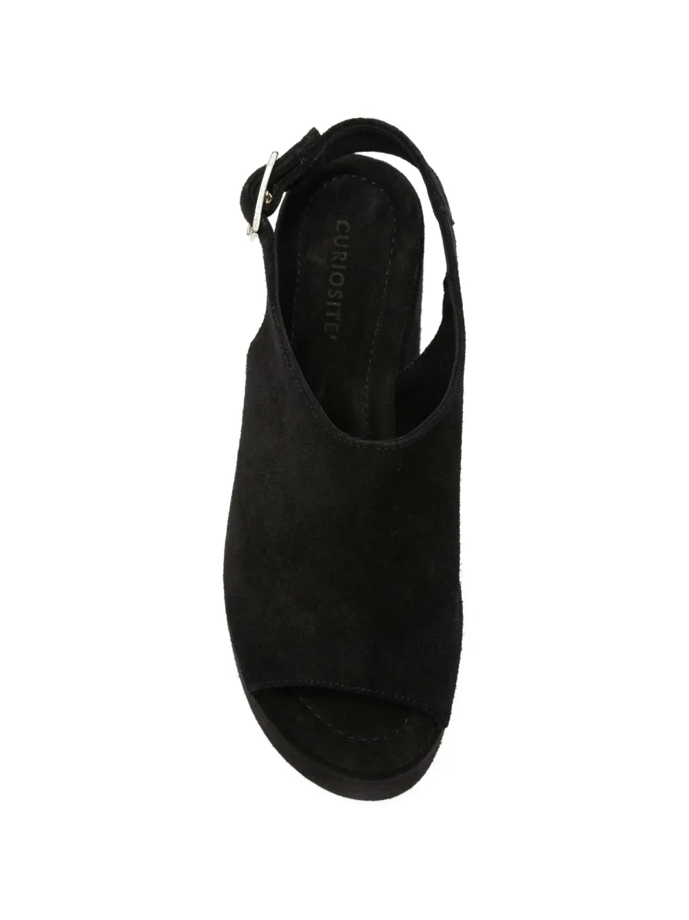 curiositè suede-finish platform sandals Zwart