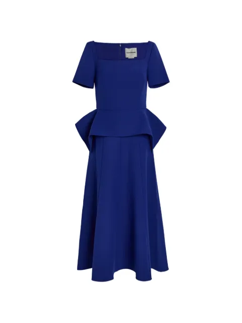 Roland Mouret peplum-waist square-neck midi dress