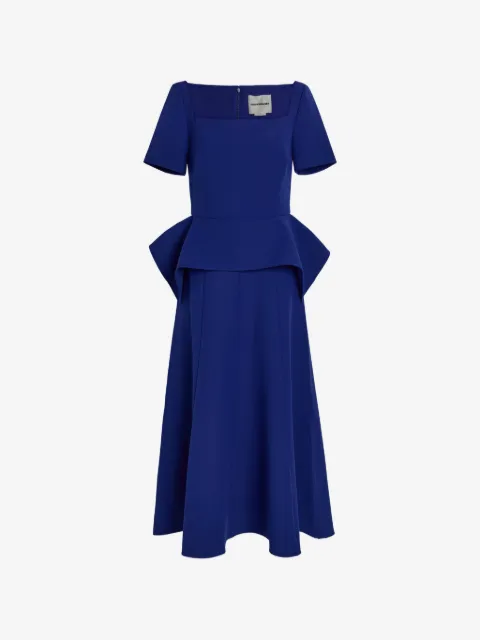 Roland Mouret peplum-waist square-neck midi dress
