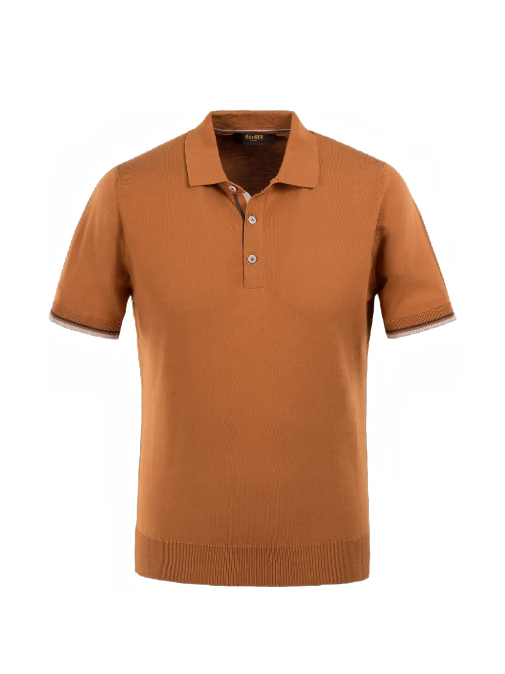Moorer Adolfo striped-trim polo shirt - Orange