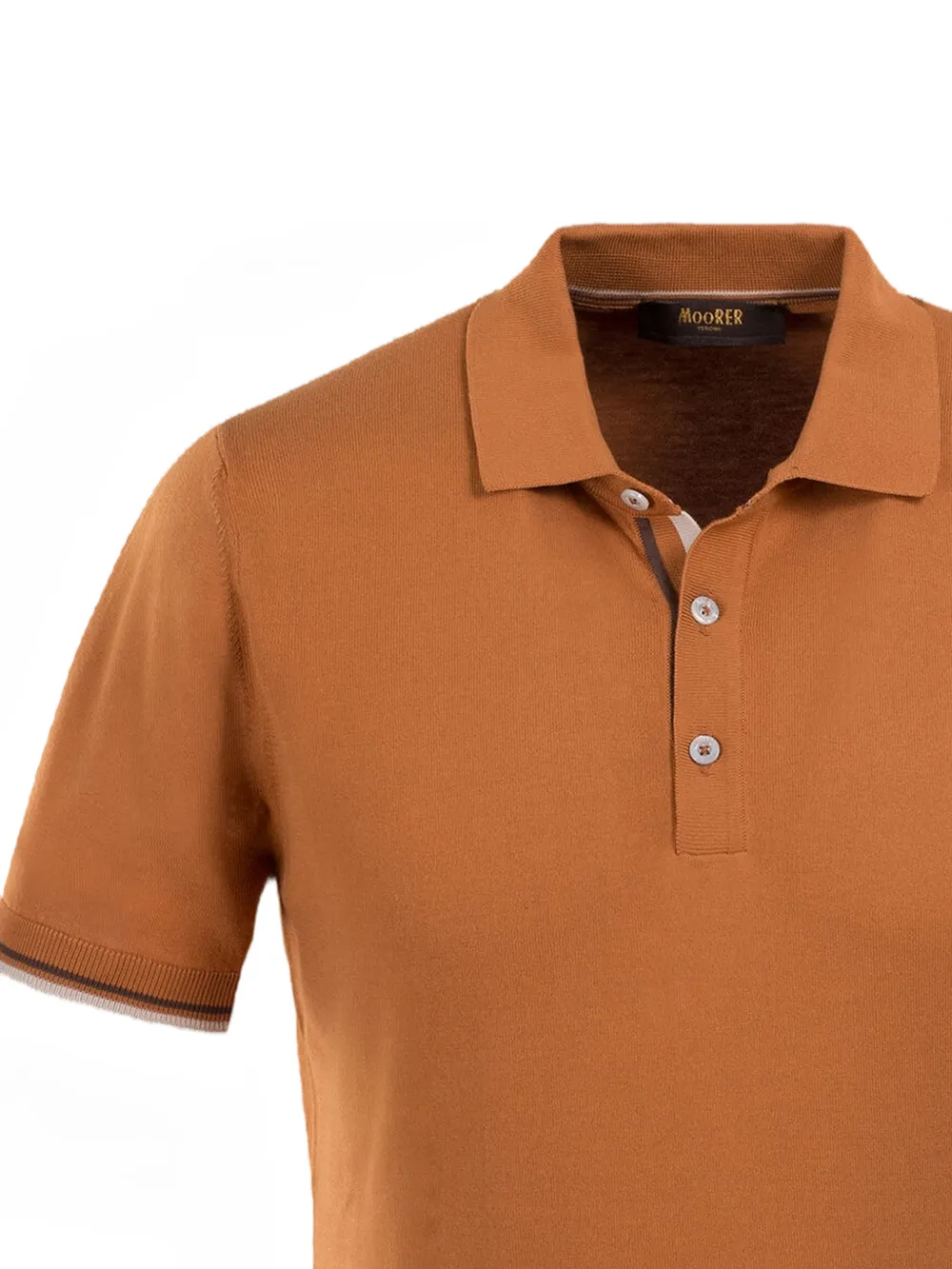 Moorer Adolfo poloshirt met gestreepte afwerking Oranje