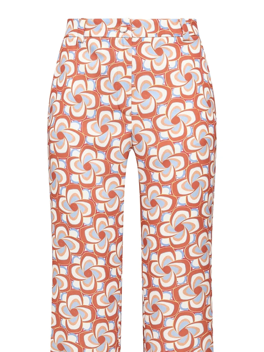 MALIPARMI Mouliné Cady broek met bloemenprint Bruin
